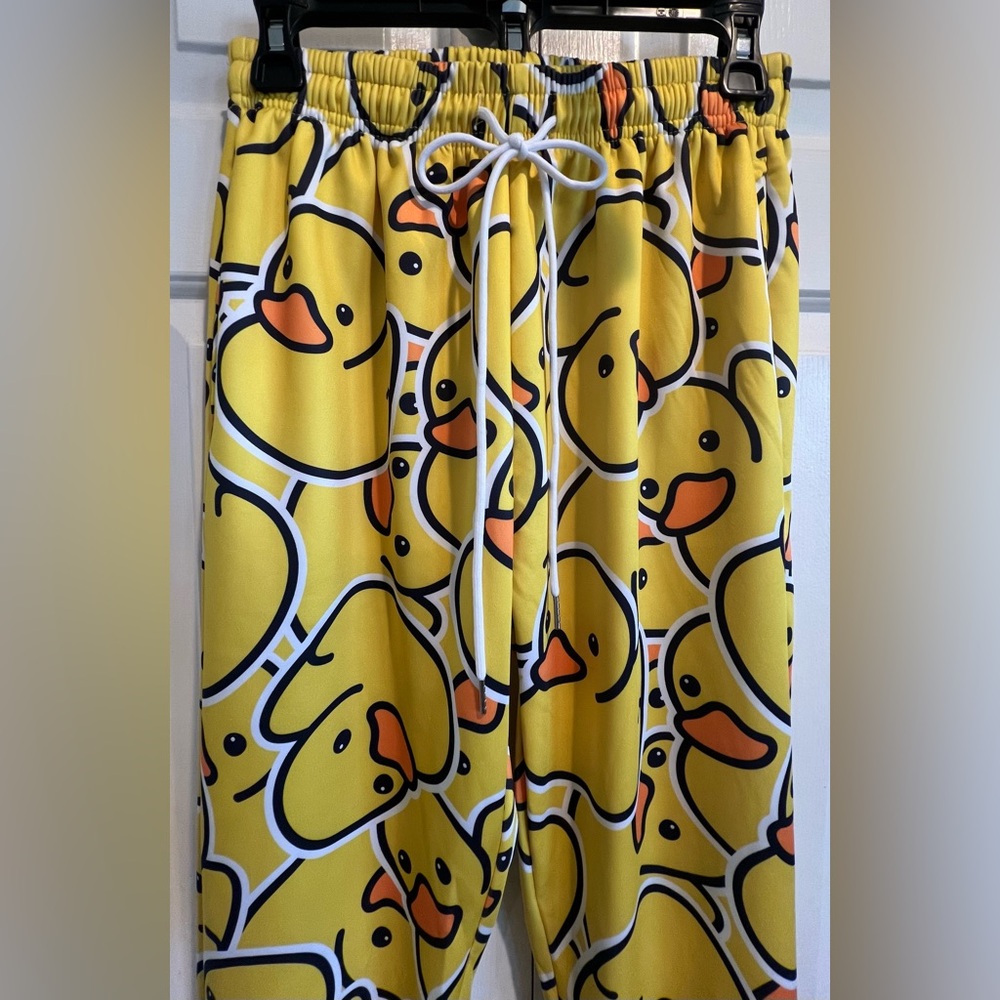 Yellow Duck 💛 Print Pajama Pants w Pockets